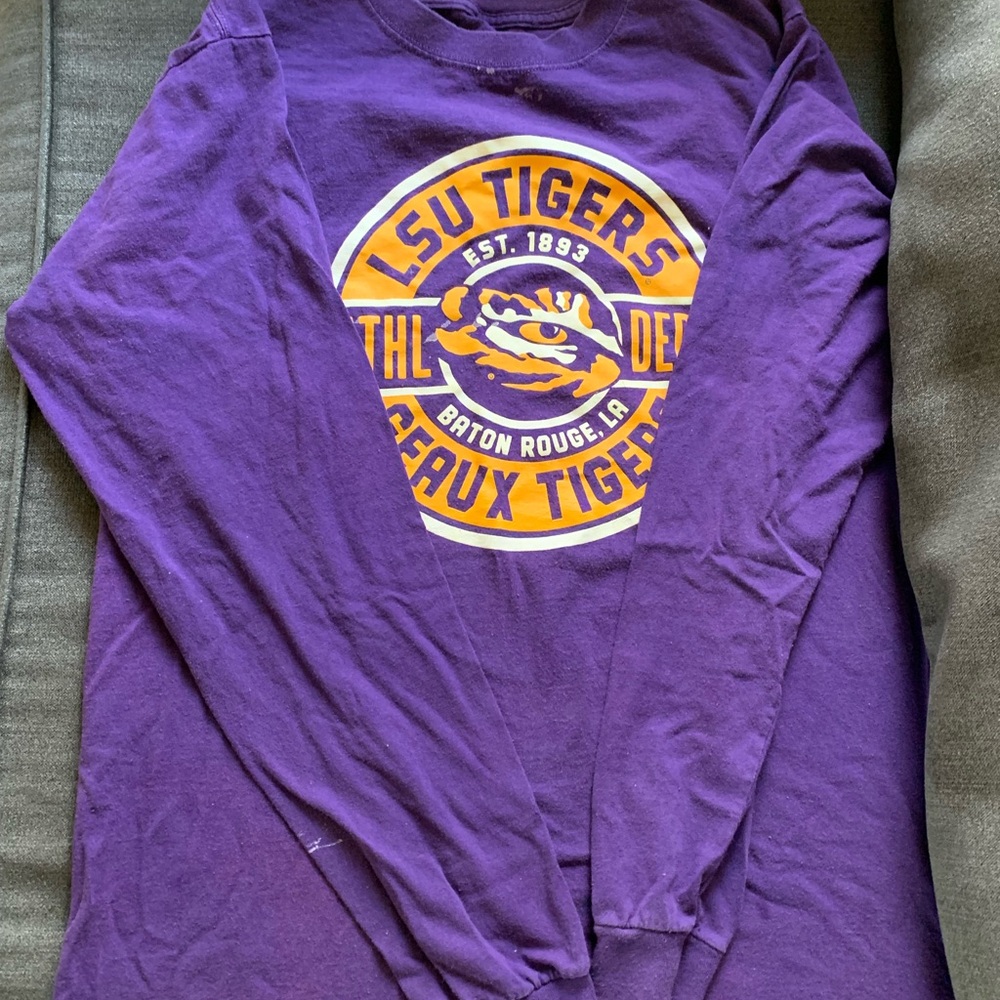 Purple LSU Tigers Long Sleeve Shirt